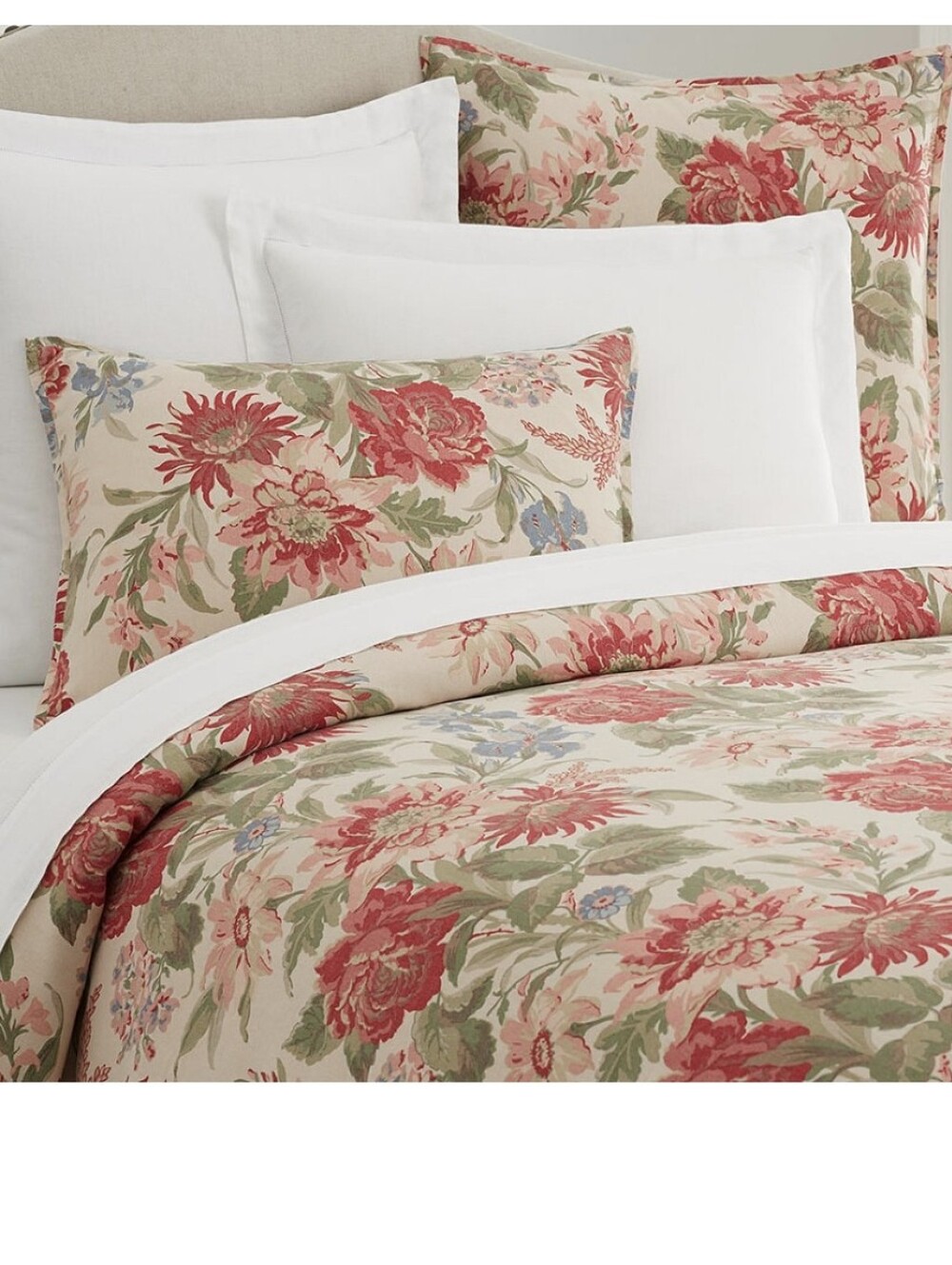 Pottery Barn Marla Floral Print Linen Blend Standard Pillow Sham